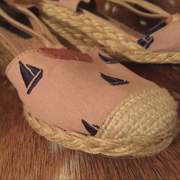 Ralph Lauren sailboat espadrilles sandals wedges - Picture 4 of 5